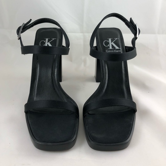 Ck Calvin Klein Two Strap Block Heel 